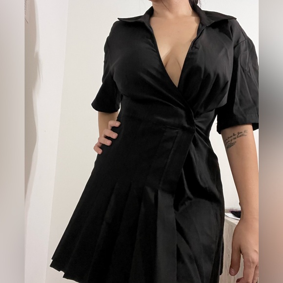 Zara black pleated dress xs - Picture 3 of 6